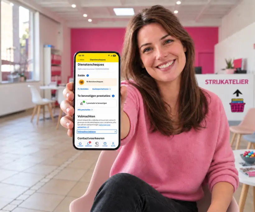 Huishoudhulp betalen met elektronische dienstencheques via de app